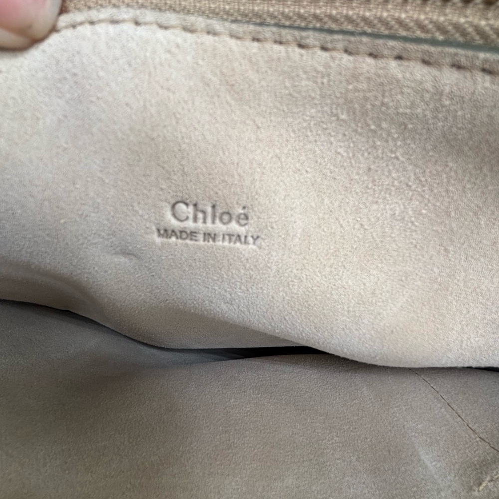Chloé Faye Medium Shoulder Bag Suede & Leather Motty Grey - Picture 11 of 16